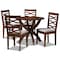 Baxton Studio Aspen Grey Upholstered and Walnut Wood 5-Piece Dining Set 169-9883-10901 - alternate 1